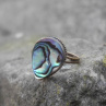 Kapka z ABALONE SHELL perletě, starozlatý prstýnek