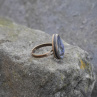 Kapka z ABALONE SHELL perletě, starozlatý prstýnek