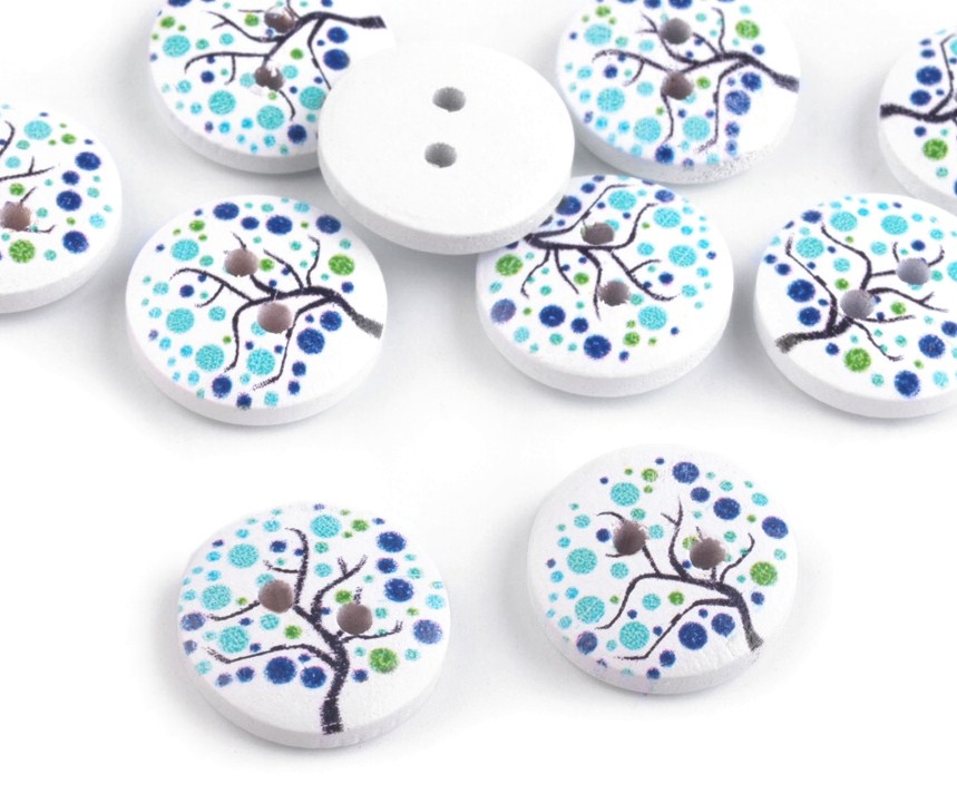 Dřevěný knoflík - 2 kusy