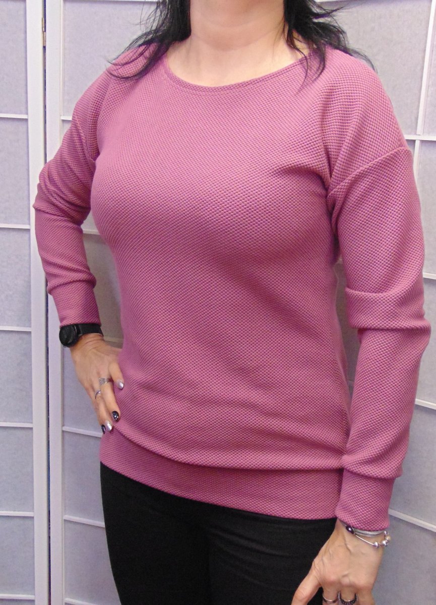 Mikina s 3D efektem - barva starorůžová (teplákovina)