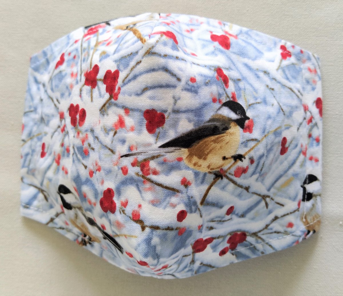 Rouška Designová Sýkorky v zimní jeřabině