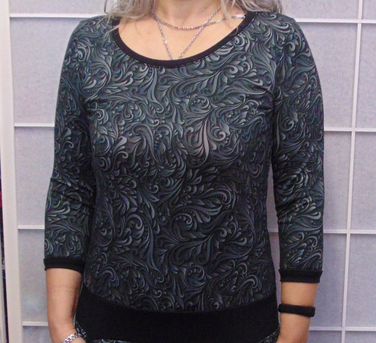 Tričko s 3/4 rukávem - ornament (bavlna)