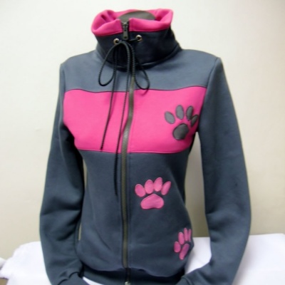 Šedo růžová mikina s tlapkami,rezervace pro misadvo