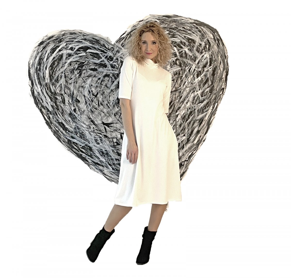 Smetanové áčkové šaty