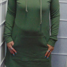 Mikinové šaty s kapucí - barva khaki S - XXXL