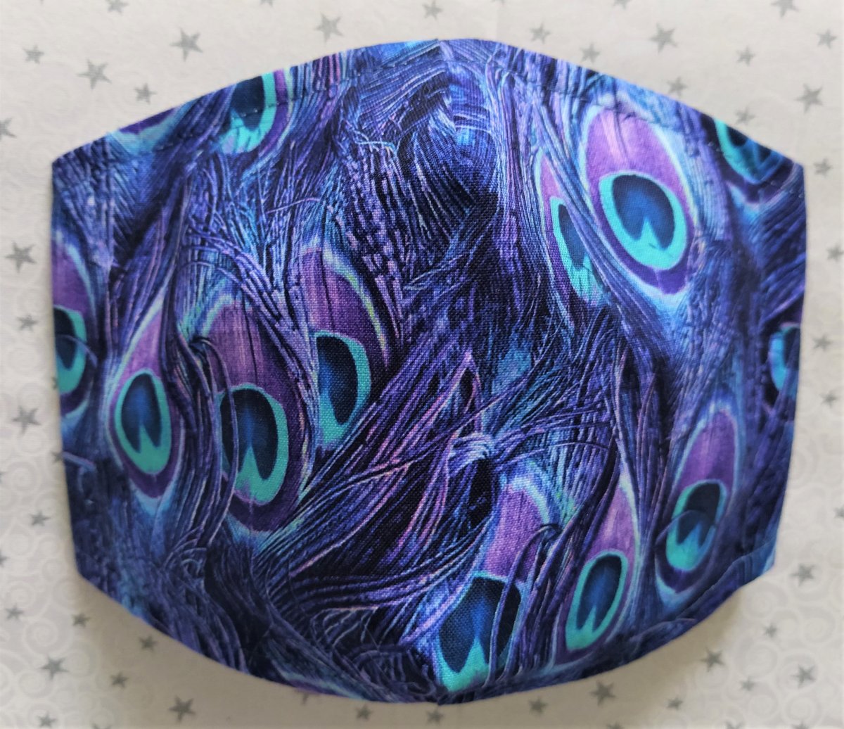 Rouška Designová Paví oka fialové