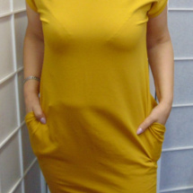 Tunika s kapsami - barva hořčicová (bavlna)