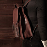 Kožený batoh s třásněmi MF 8 - hnědý