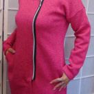 Svetro-paleto s kapucí na zip - barva růžová S - XXL