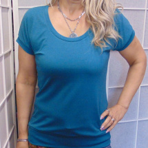 Tričko - barva petrolejový melír (bavlna)