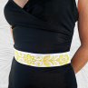 Vyšívaný Dámský Opasek Žlutý