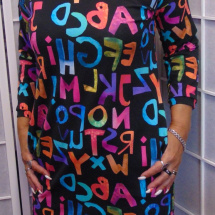 Tunika s kapsami - barevná abeceda (teplákovina)
