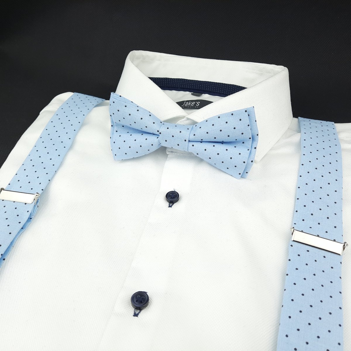 Bleděmodrý Set Motýlek a Šle