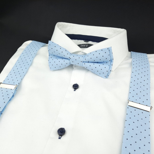 Bleděmodrý Set Motýlek a Šle