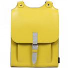 Kožený batoh žlutý s šedým řemínkem