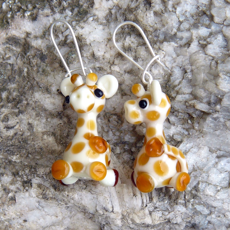Náušnice žirafa - vinuté perle