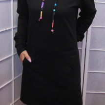 Mikinové šaty s kapucí - barevná kapuce S - XXXL