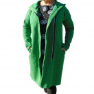 Svetro-přehoz s kapucí na zip - barva zelená S - XXL