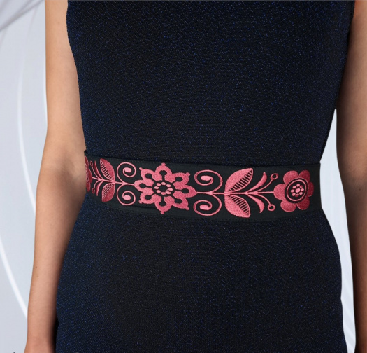 Vyšívaný Dámský Opasek Starorůžový