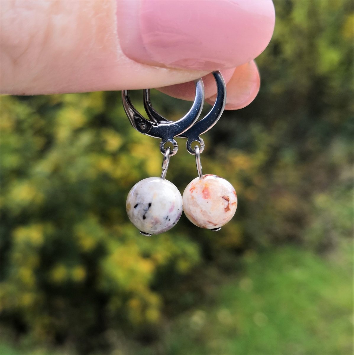 Náušnice*Tiffany stone*Bertrandit*chir. ocel