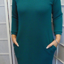 Šaty s kapsami 3D efekt - barva tmavě zelená S - XXXL