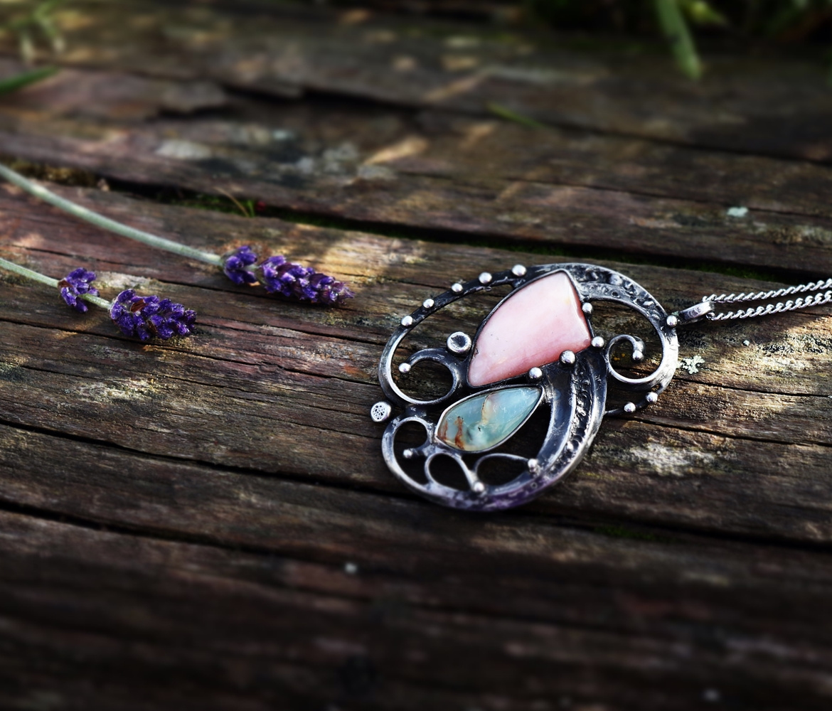 Náhrdelník - Růžový Opál