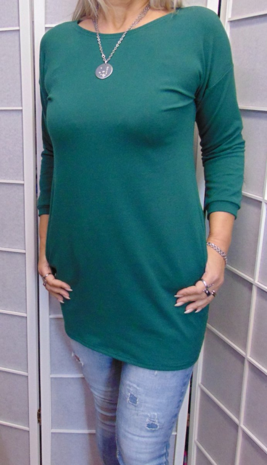 Tunika s kapsami - barva tmavě zelená (bavlna)