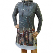 Mikinové šaty s kapucí - zima S - XXXL