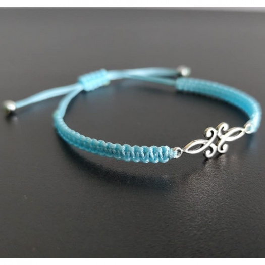 Náramek Shamballa s kovovým ornamentem