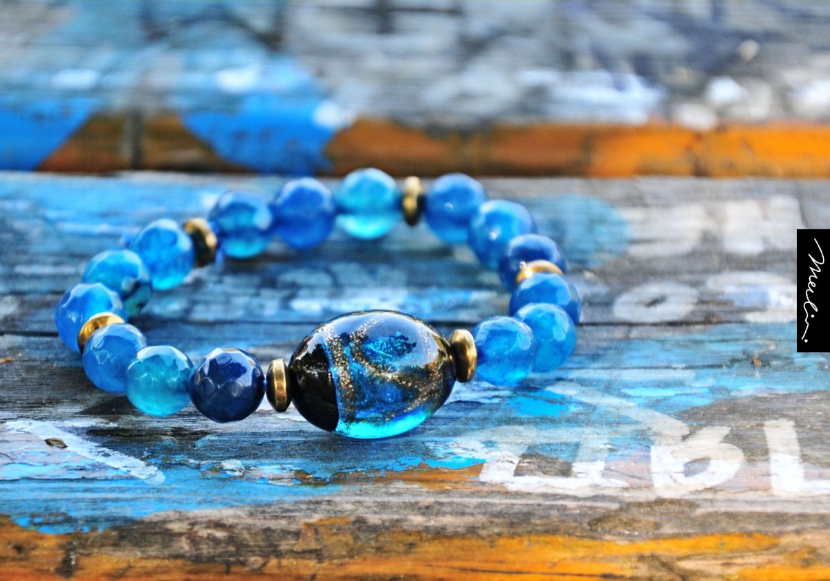 Náramek z minerálů mix - Blue Lake