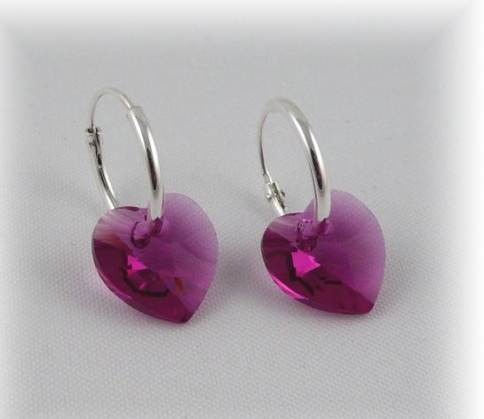 Dětské náušnice stříbro 925/1000 - tmavě růžové