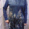 Mikinové šaty s kapucí - zasněžený les S - XXXL