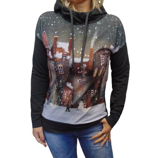 Mikina s kapucí - padá sníh S - XXXL