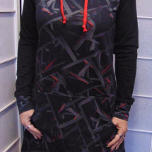 Mikinové šaty s kapucí - paprsky S - XXXL