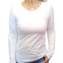 Tričko s dlouhým rukávem - barva bílá (bavlna)