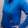 Dlouhý zavinovací svetřík s kapucí - barva tyrkysová S - XXXL