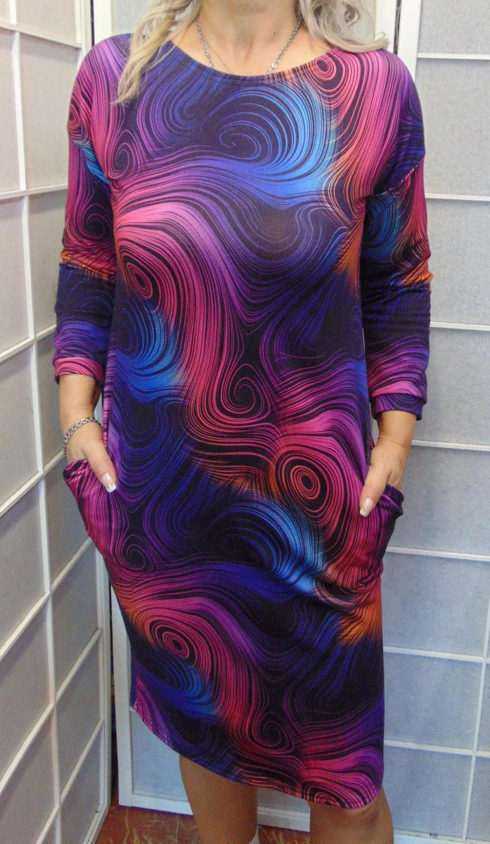 Šaty s kapsami - duhovky, velikost L - SLEVA NA SKLADOVKY