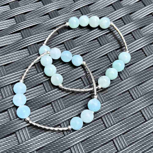 Minerální náramek (Jadeit tyrkysový) 18 cm