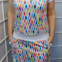 Šaty barevný vzor, velikost L (bavlna)