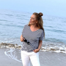 Modrobílé tričko tenký proužek- krátký rukáv