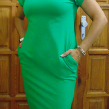 Šaty s kapsami - barva zelená nebo výběr barev (bavlna)