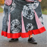 Sukně maxi antracit batika flamenco