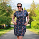 Šaty Léto23 kytice na antracitu