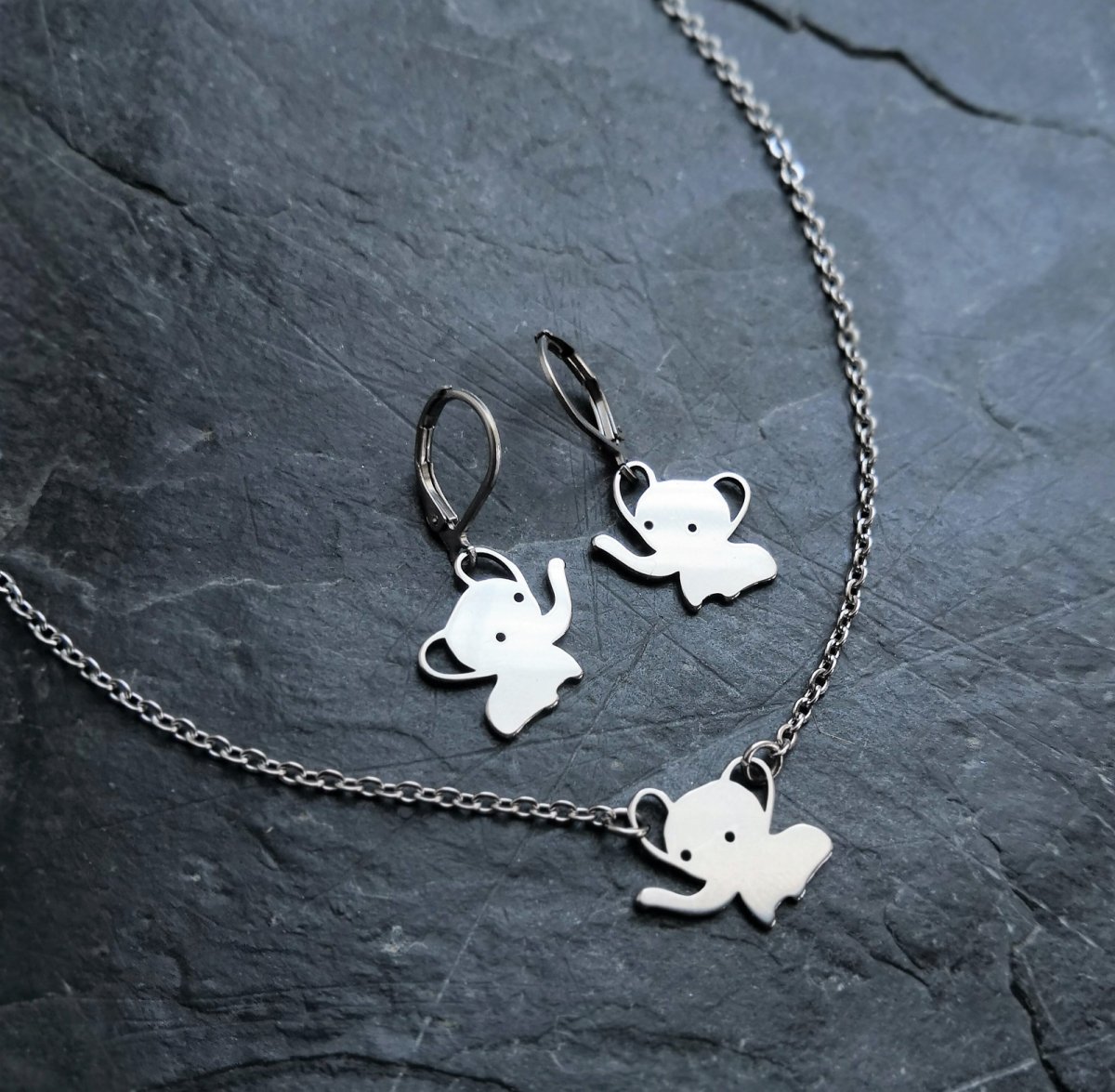 Náušnice*sloni pro štěstí*chir.ocel