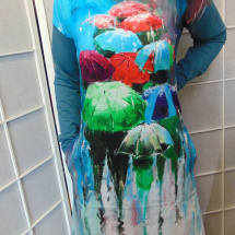 Šaty s kapsami - barevné deštníky, velikost M - SLEVA 50%