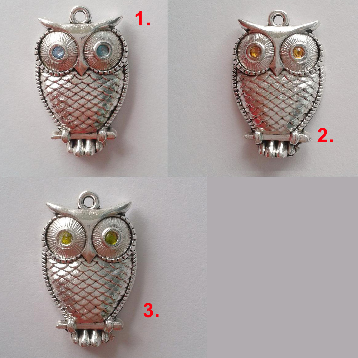 aiv1359	Přívěsek Sova starostříbrno - více druhů 