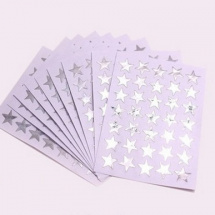 Samolepky - hvězdičky stříbrné arch 9,5*12,5 cm