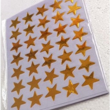 Samolepky - hvězdičky zlaté arch 9,5*12,5 cm