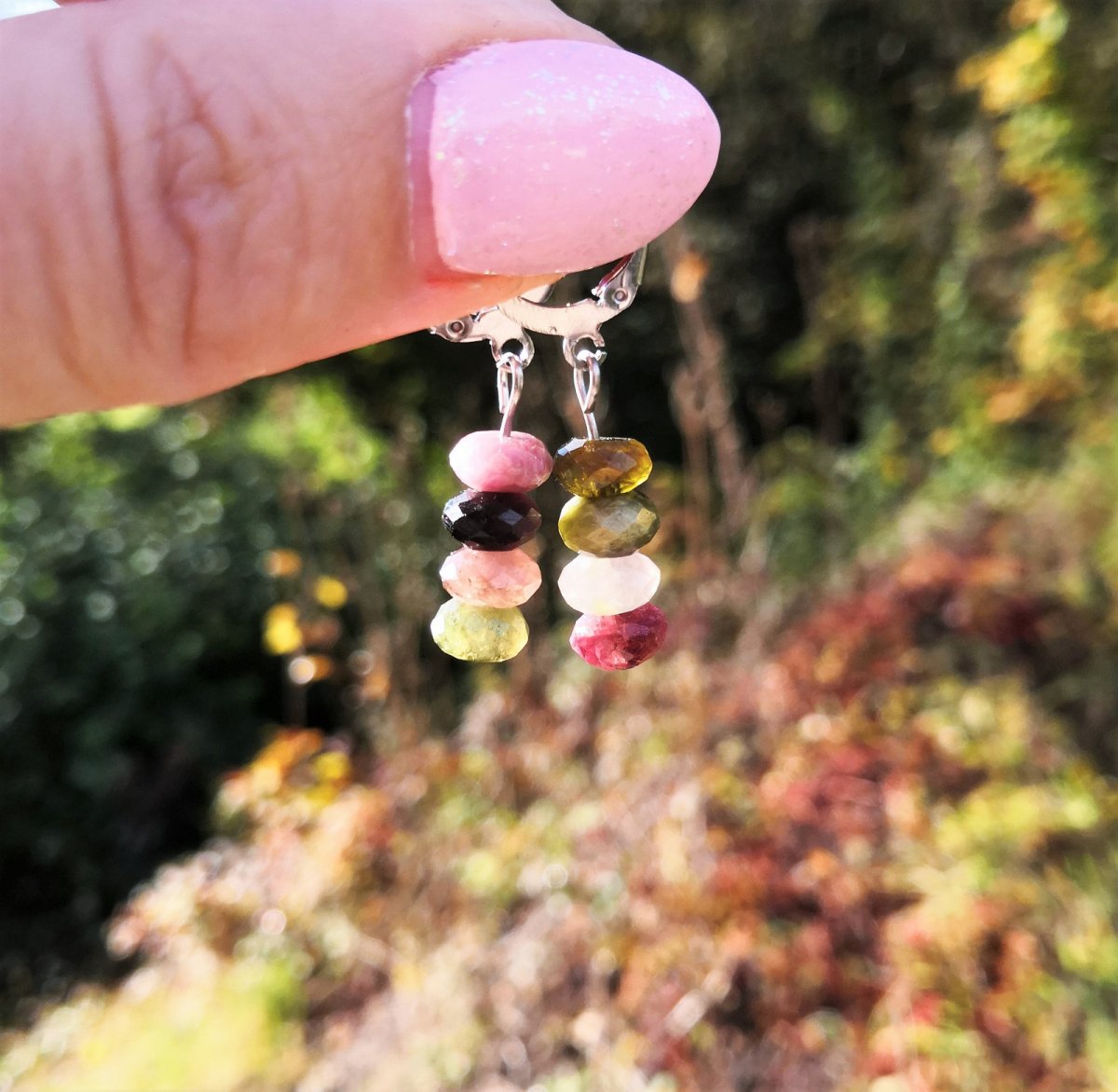 Náušnice*broušený turmalín*chir. ocel