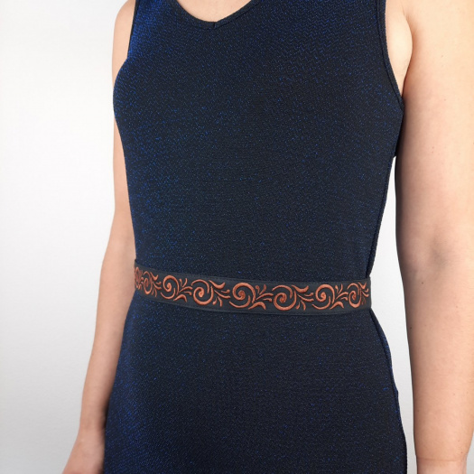 Vyšívaný Opasek ke Společenským Šatům Lisa Hnědý